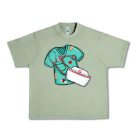 Oil Green custom name nurse scrubs   font easter risen Urban Heavy Tee - MaliasSmallBusiness