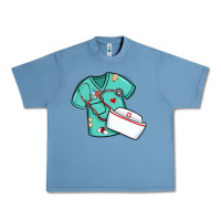 Pebble Blue custom name nurse scrubs   font easter risen Urban Heavy Tee - MaliasSmallBusiness