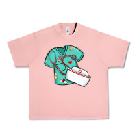 Salmon custom name nurse scrubs   font easter risen Urban Heavy Tee - MaliasSmallBusiness