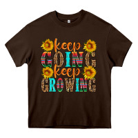 Chocolate Brown keep going keep growing Heavy Core Tee - HRA Design Shop