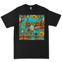 Black bull skull cross seamless pattern Premium Tee - HRA Design Shop
