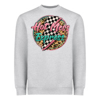Heather Grey hot mess express Heavyweight Sweatshirt - MaliasSmallBusiness