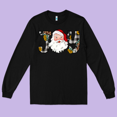 Joy Santa Long Sleeve Tee Designed By Jahusdesignshop