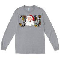 Heather Grey joy santa Long Sleeve Tee - JahusDesignShop