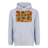 Heather Grey Aztec Background Pattern Western Heavyweight Hoodie - texasbilliewilder