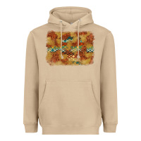 Mushroom Aztec Background Pattern Western Heavyweight Hoodie - texasbilliewilder