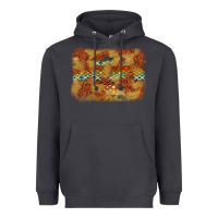 Smoke Aztec Background Pattern Western Heavyweight Hoodie - texasbilliewilder