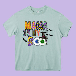 Mama Is My Boo Heavy Core Tee Designed By Cowhidedigitalart