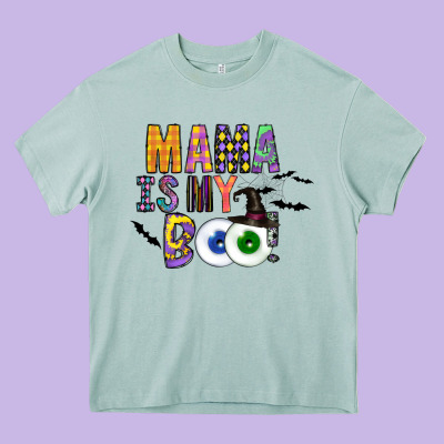 Mama Is My Boo Heavy Core Tee Designed By Cowhidedigitalart