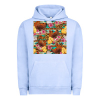 Chicken And Chicks With Flowers Seamless Pattern Urban Hoodie | Teevron