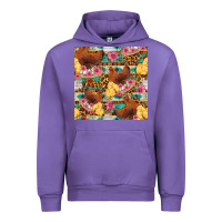 Tulip chicken and chicks with flowers seamless pattern Urban Hoodie - FaDigitalArtStudio