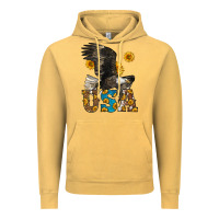 Vintage Mustard Western Usa Eagle Vintage Hoodie - LillyAllenDesigns