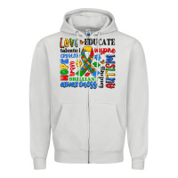 Dove Grey autism awareness typography Zipper Hoodie - Artiststas