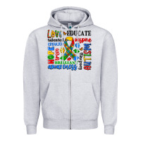 Heather Grey autism awareness typography Zipper Hoodie - Artiststas