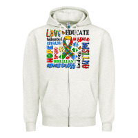 Oatmeal Heather autism awareness typography Zipper Hoodie - Artiststas