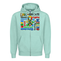 Seafoam autism awareness typography Zipper Hoodie - Artiststas
