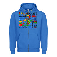True Royal autism awareness typography Zipper Hoodie - Artiststas