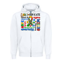 White autism awareness typography Zipper Hoodie - Artiststas