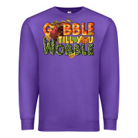 Purple Gobble till you wobble turkey thanksgiving Premium Sweatshirt - NancyCooperArtShop