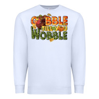White Gobble till you wobble turkey thanksgiving Premium Sweatshirt - NancyCooperArtShop