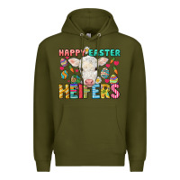 Army Green Happy Easter Heifers Easter Day Premium Hoodie - HowdyJamesFarm