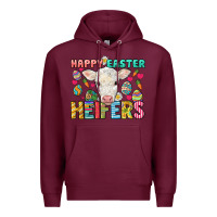 Burgundy Happy Easter Heifers Easter Day Premium Hoodie - HowdyJamesFarm