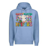 Colony Blue Happy Easter Heifers Easter Day Premium Hoodie - HowdyJamesFarm