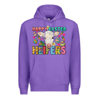 Purple Happy Easter Heifers Easter Day Premium Hoodie - HowdyJamesFarm