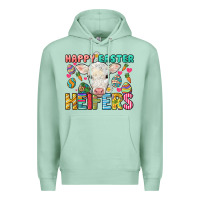 Seafoam Happy Easter Heifers Easter Day Premium Hoodie - HowdyJamesFarm