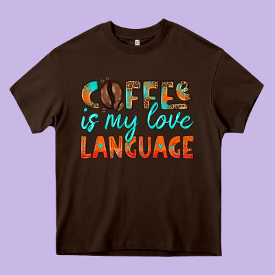 Coffee Is My Love Language Heavy Core Tee Designed By Hra Design Shop