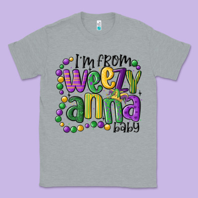 I'm From Weezy Anna Baby Mardi Gras Classic Tee Designed By Maliassmallbusiness