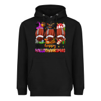 Black happy hallothanksmas football Heavyweight Hoodie - texasbilliewilder