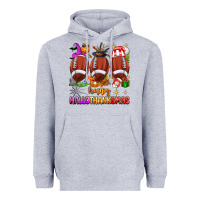 Heather Grey happy hallothanksmas football Heavyweight Hoodie - texasbilliewilder