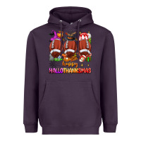 Plum happy hallothanksmas football Heavyweight Hoodie - texasbilliewilder