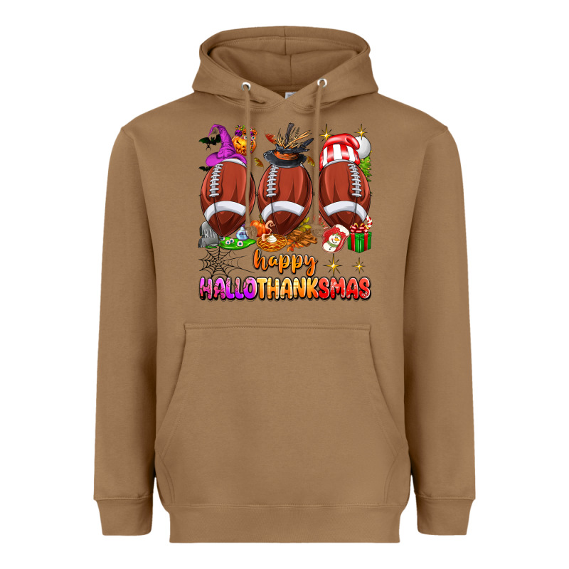 Happy Hallothanksmas Football Heavyweight Hoodie by texasbilliewilder | Teevron
