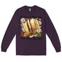 Plum reading is dreaming with your eyes open Long Sleeve Tee - NancyCooperArtShop