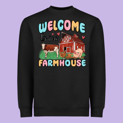 Welcome To Our Farmhouse Heavyweight Sweatshirt Designed By Maliassmallbusiness