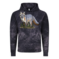 Cloud Black Gray Fox Vintage Hoodie - LillyAllenDesigns