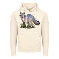 Vintage Artic Gray Fox Vintage Hoodie - LillyAllenDesigns