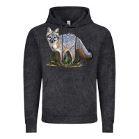 Vintage Black Gray Fox Vintage Hoodie - LillyAllenDesigns