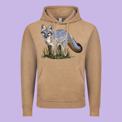Gray Fox Vintage Hoodie Designed By Lillyallendesigns