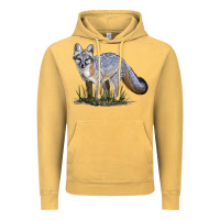 Vintage Mustard Gray Fox Vintage Hoodie - LillyAllenDesigns