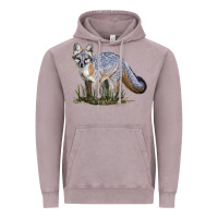 Vintage Zinc Gray Fox Vintage Hoodie - LillyAllenDesigns