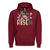 Burgundy he is risen Zipper Hoodie - Artiststas