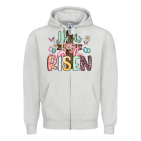 Dove Grey he is risen Zipper Hoodie - Artiststas