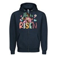 Navy he is risen Zipper Hoodie - Artiststas