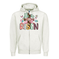 Oatmeal Heather he is risen Zipper Hoodie - Artiststas