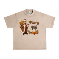 French Oak merry and bright black santa Urban Heavy Tee - MaliasSmallBusiness