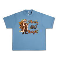 Pebble Blue merry and bright black santa Urban Heavy Tee - MaliasSmallBusiness