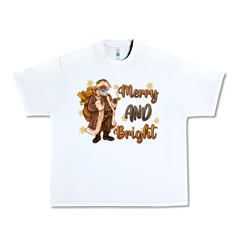 Merry And Bright Black Santa Urban Heavy Tee by MaliasSmallBusiness | Teevron